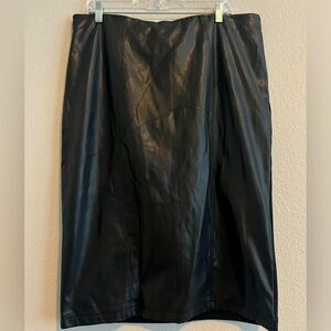 NWT New York & Co Faux Leather Front Stretch Pencil Skirt - Size XL